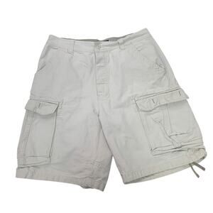 Sonoma Jeans Co Mens Size 38 Cotton Khaki Button Fly Long Cargo Shorts w Pockets